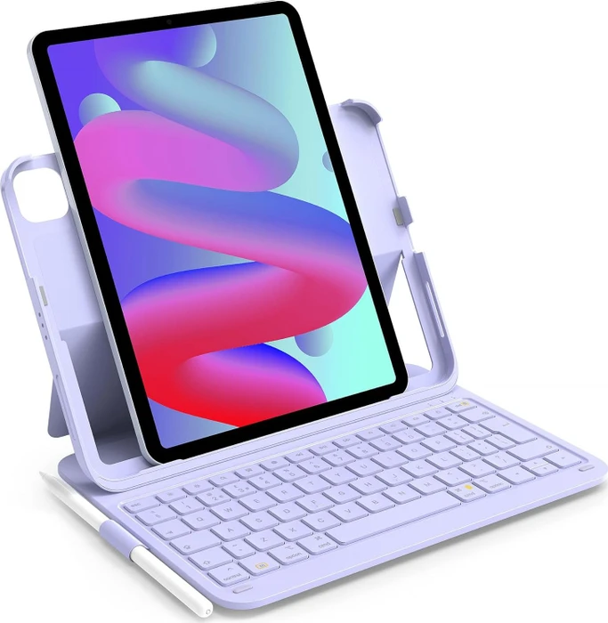 Inateck Superleicht Tastatur Hülle für iPad Air 6 11"/iPad Air 5/iPad 10/iPad Pro 11", violett, UK
