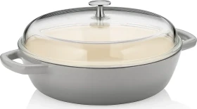 Kela Calido Bauernpfanne mit Deckel 28cm hellgrau