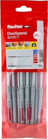 fischer DuoXpand 8x100 T B (10) Schrauben/Dübel-Sortiment, 10 Stück