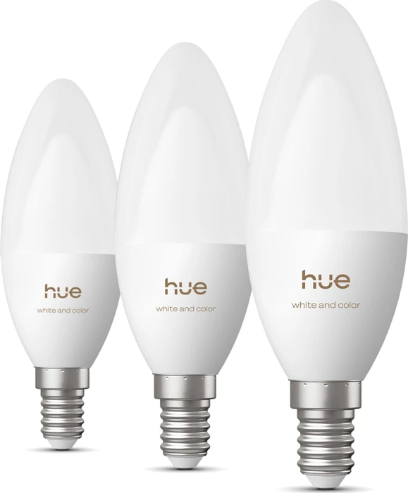 Philips Hue White and Color Ambiance 500 LED-Bulb E14 3.7W, 3 Stück