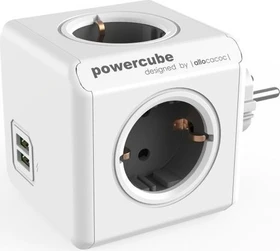 allocacoc/Segula PowerCube original Schuko/USB, 4-fach, weiß/schwarz