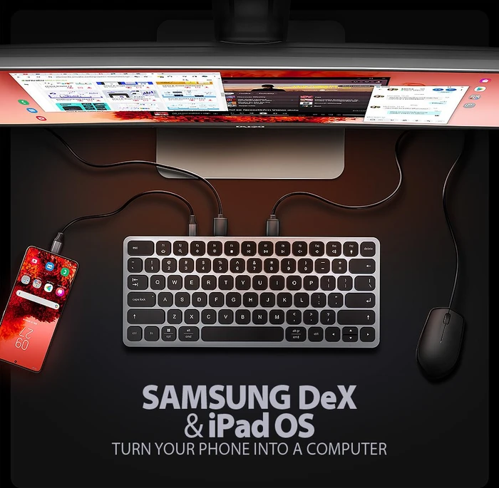 Axagon 9in1 Keyboard Hub, Docking Station mit Tastatur, USB-Hub, Dual-Slot-Cardreader, ND, USB-C 3.0 [Buchse]