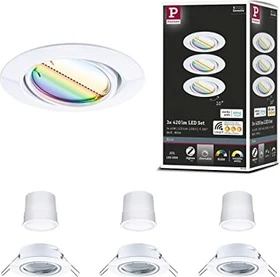 Paulmann Base Coin Basisset LED Einbauleuchte RGB 4.9W weiß, 3 Stück