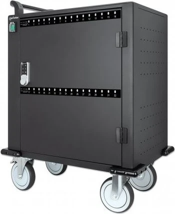 Manhattan 32-Port Mobiler Ladeschrank, Notebook, Tablet und Smartphone, 32 Geräte bis 10.2", versperrbar