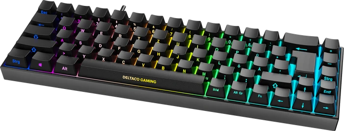 Deltaco Gaming DK440R Wireless 65% Layout, LEDs RGB, schwarz, Kailh Box RED, USB/Bluetooth, DE