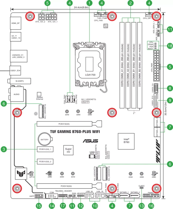 ASUS TUF Gaming B760-Plus WIFI (Intel 1700)