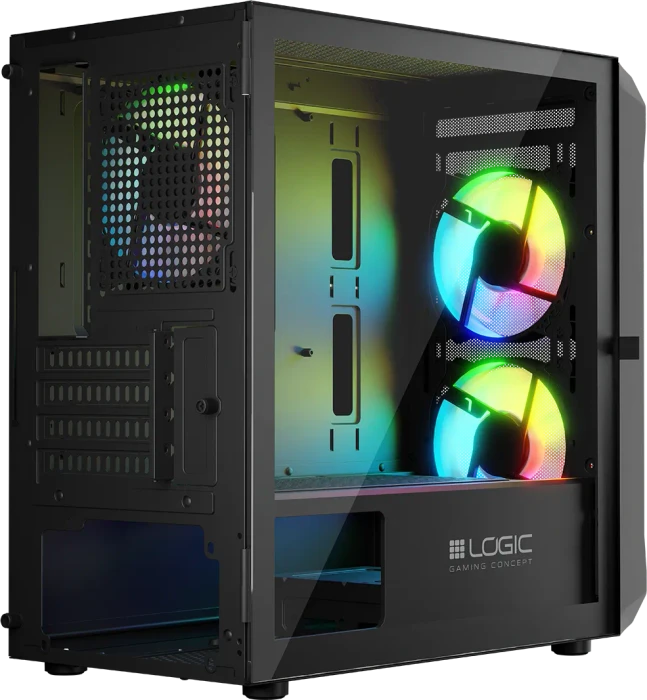 Logic Concept Portos ARGB Mini Black, Glasfenster