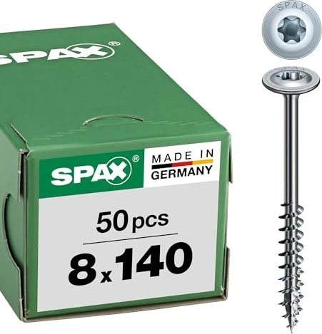 Spax WIROX A9J 4CUT T-STAR plus T40 Holzbauschraube, 8x140mm, 50 Stück