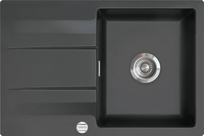 systemceram Genea 75 F Einbau Becken reversibel mit Ablauffernbedienung schiefer
