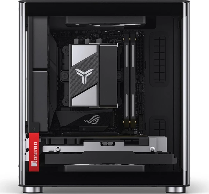 Jonsbo TK-0 Black, schwarz/braun, Glasfenster, Mini-ITX