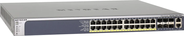 Netgear ProSAFE M5300 Next-Gen Edge Rackmount Gigabit Managed Switch, 20x RJ-45, 4x RJ-45/SFP, 2x RJ-45/SFP+, 2x Erweiterungsslot, 380W PoE+