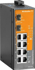 Weidmüller EL-Series Industrial Railmount Gigabit Switch, 8x RJ-45, 2x SFP, 120W PoE+ (IE-SW-EL10-8GTPOE-2GESFP / 2682410000)