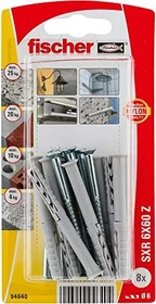 fischer SXR 6x60 Z K (8) Schrauben/Dübel-Sortiment, 8 Stück