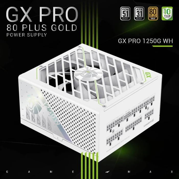 GameMax GX Pro Gold 1250G WH weiß 1250W, ATX 3.1