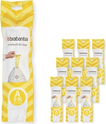 Brabantia PerfectFit Müllbeutel Typ A 3-5l, 200 Stück