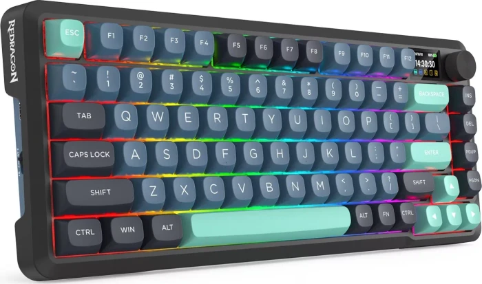 Redragon Behemoth K724 Pro Wireless, Dark Jade, LEDs RGB, Mint Mambo, USB/Bluetooth, US