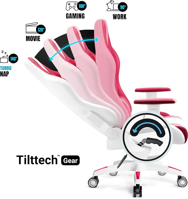 Diablo Chairs X-One 2.0 Normal Gamingstuhl, Candy Rose, rot/weiß