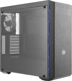 Cooler Master MasterBox MB600L schwarz/blau, Acrylfenster, mit 5.25" Schacht