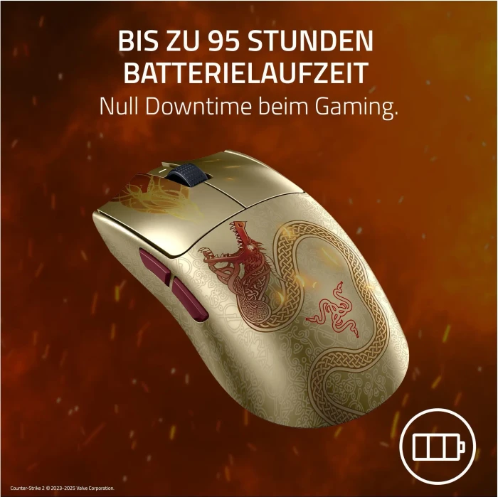 Razer Viper V3 Pro Counter-Strike 2 Dragon Lore Edition gold/rot, USB