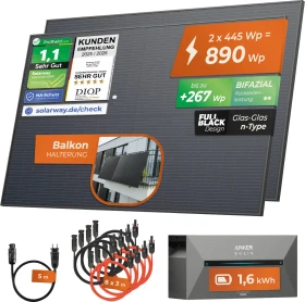 Solarway Deye SUN-M80G4 + JA Solar JAM54D40 + Anker Solarbank E1600, 800W, 840Wp