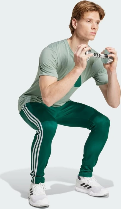 adidas Train Essentials 3-Streifen Trainingshose lang collegiate green/white (Herren)