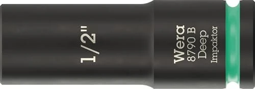 Wera 8790 B Impaktor Deep Außensechskant Steckschlüssel 3/8" zöllig, 1/2"x63mm