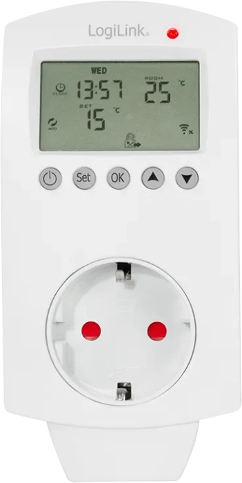 LogiLink Wi-Fi Smart Thermostatsteckdose 1-fach, 3680W, Smart-Steckdose