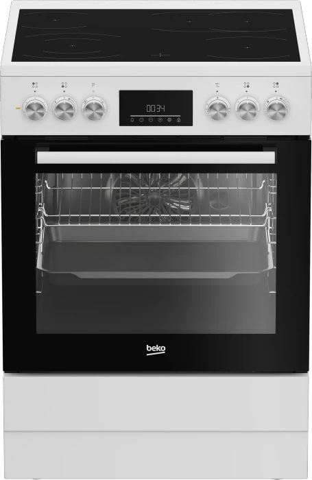 Beko FBM67320WS Elektroherd mit Glaskeramik-Kochfeld