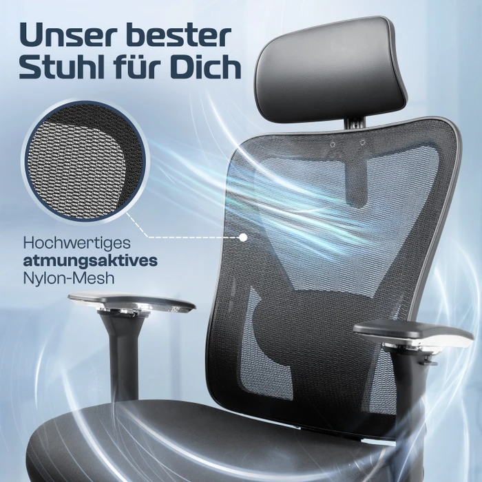 Clouvou CleverSeat Bürostuhl, schwarz
