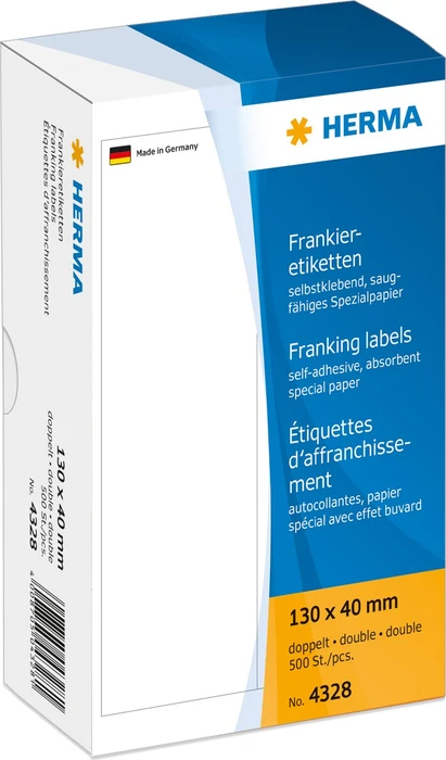 Herma Frankieretiketten, 130x40mm, weiß, 250 Blatt (500 Etiketten)