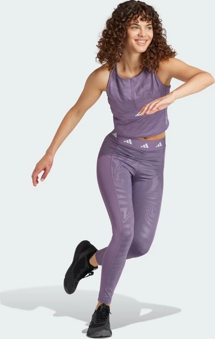 adidas Techfit Printed Crop Training Kompressionsshirt ärmellos shadow violet (Damen)