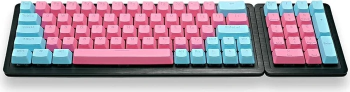 Mountain Mineral Keycap Set, Kunststoff (PBT) Double-Shot, blau/rosa, 113 Tasten (104+9), ANSI-US