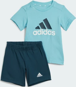 adidas Essentials Organic Cotton T-Shirt and Shorts Set light aqua/shadow violet (Junior)
