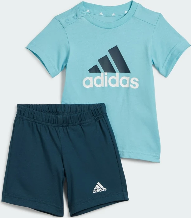 adidas Essentials Organic Cotton T-Shirt and Shorts Set light aqua/shadow violet (Junior)
