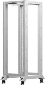 Lanberg Open Rack Series 19" Open Frame Rack 32HE, 4-Pfosten, mit Rollen, Flat Pack, tiefenverstellbar, 430-590mm, RAL 7035, 800mm tief