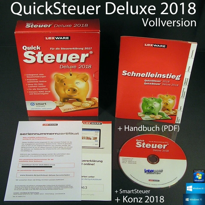 Lexware QuickSteuer Deluxe 2018 (deutsch) (PC)