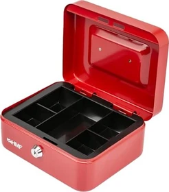 HMF 10120 Geldkassette, rot, Schlüsselschloss