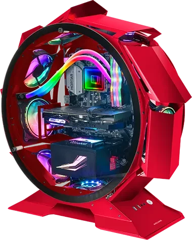 Mars Gaming MCORB Circular Tower Red, Glasfenster