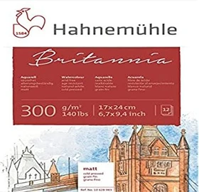 Hahnemühle Britannia Aquarell Zeichenpapier matt, 170x240mm, 12 Blatt