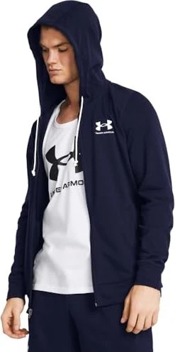 Under Armour Rival Terry Zip Hoodie midnight navy/onyx white (Herren)