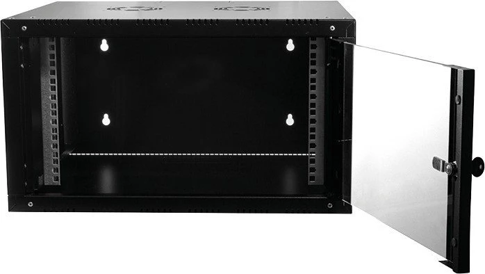 LogiLink Canovate Wandgehäuse 6HE, einteilig, Sicherheitsglastür, schwarz, 560mm tief