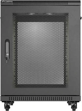 Lanberg 19" Rackschrank 15HE, freistehend, Flat Pack, Gitternetztür, IP20, RAL 9004, 800mm tief