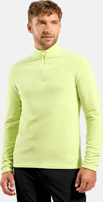 Odlo Rigi Mid Layer Half Zip Laufshirt langarm shadow lime (Herren)