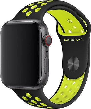 Apple Nike Sportarmband S/M und M/L für Apple Watch 44mm schwarz/Volt
