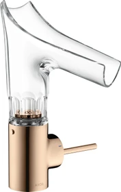 Hansgrohe Axor Starck V 140 Waschbeckenarmatur mit facettenschliff Glasauslauf polished red gold