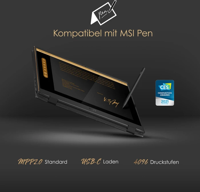 MSI Summit E16 Flip Evo A11UCT-028, Ink Black, Core i7-1195G7, 16GB RAM, 1TB SSD, GeForce RTX 3050, DE