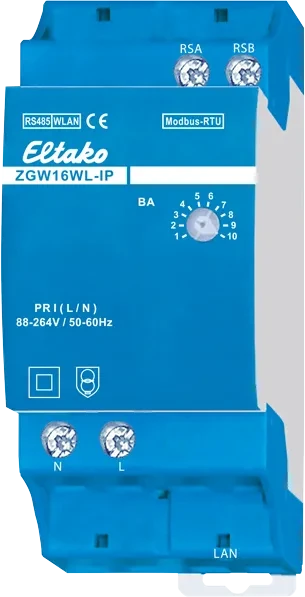 Eltako ZGW16WL-IP Modbus-Stromzähler-Gateway, 2TE REG