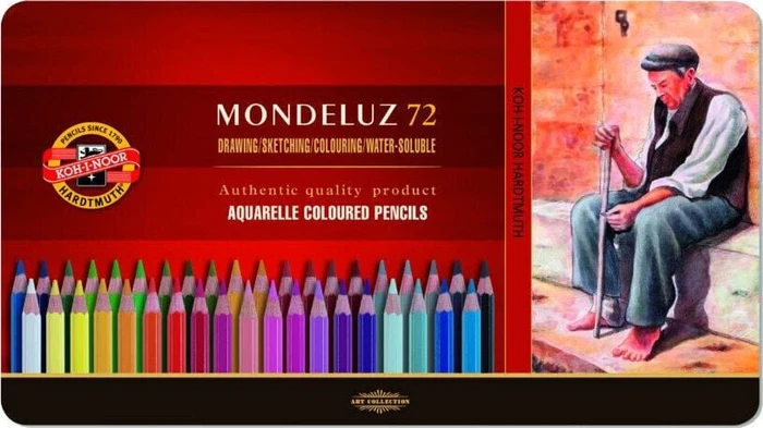 Koh-I-Noor Mondeluz Aquarellstift sortiert, Metalletui, 72er-Set