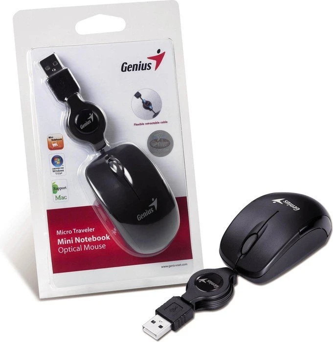 Genius Micro Traveler V2 Mouse schwarz, USB