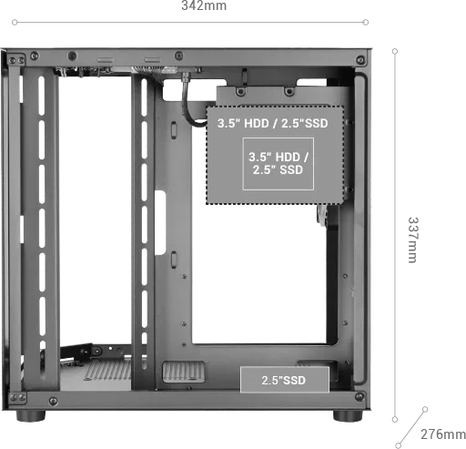 Mars Gaming MC-3TLITE White, Glasfenster